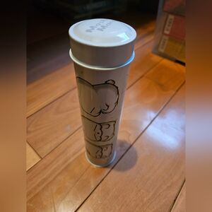 Mashi Maro White Cylindrical Tin - Vintage